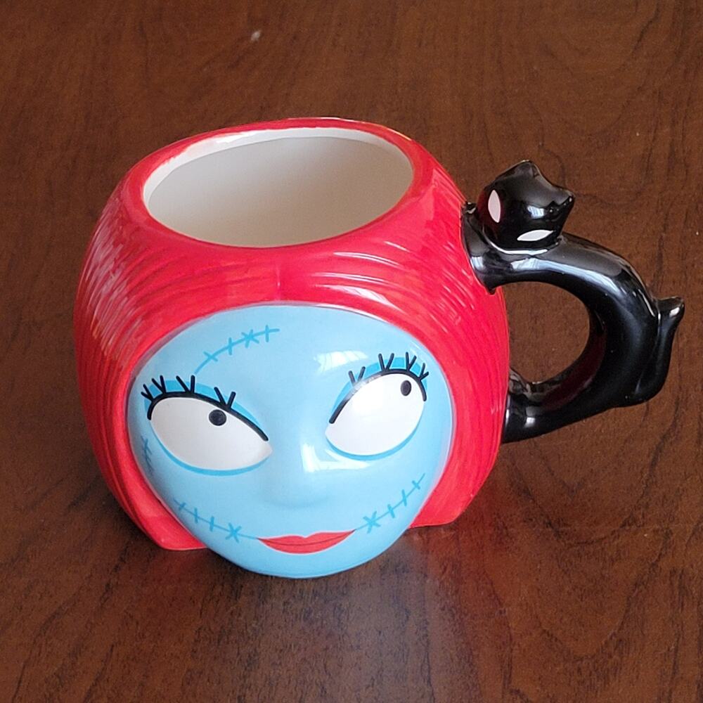Tim Burton's Disney The Nightmare Before Christmas Sally head molded ceramic mug